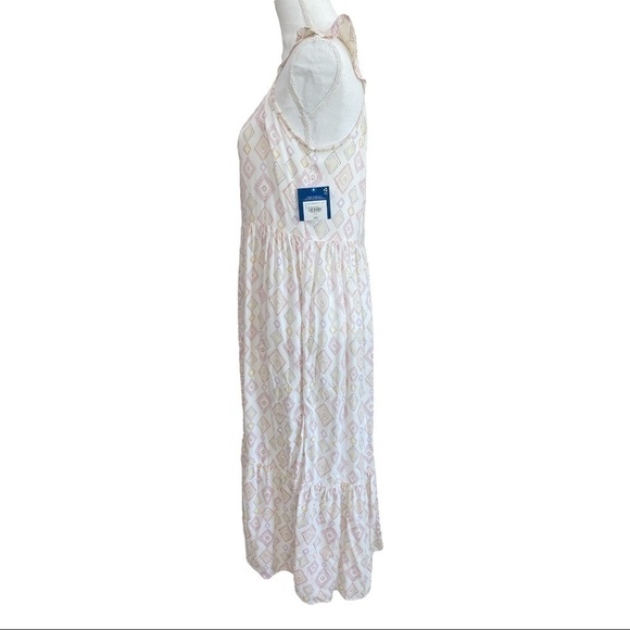 NWT ARIZONA Sleeveless Geometric White Maxi Dress Size L - Picture 6 of 7